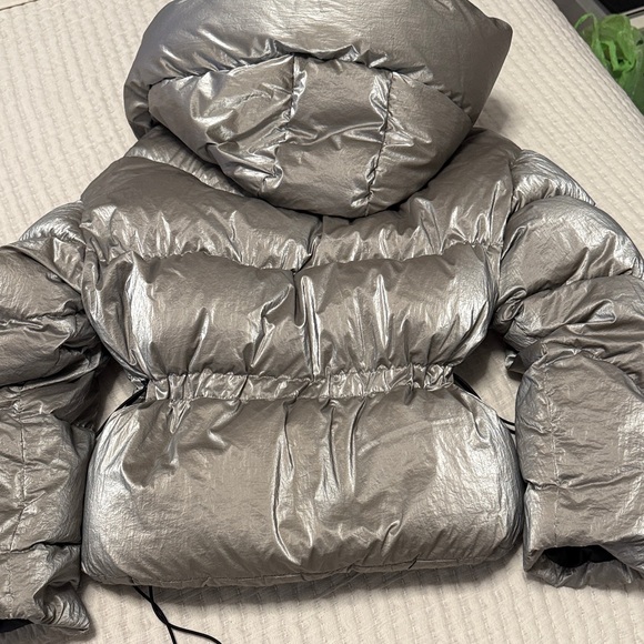 Moncler Metallic Silver Puffer Jacket - Picture 7 of 7